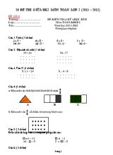 26 Đề thi giữa học kỳ 2 môn Toán Lớp 2 - Năm học 2011-2012